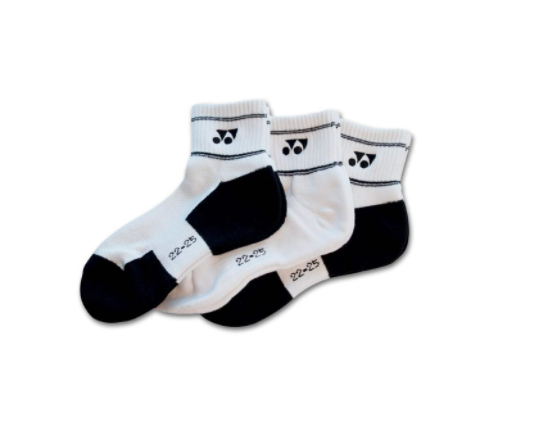 YONEX Kurzsocken 3er-Pack 8423 - Weiß/Schwarz - M